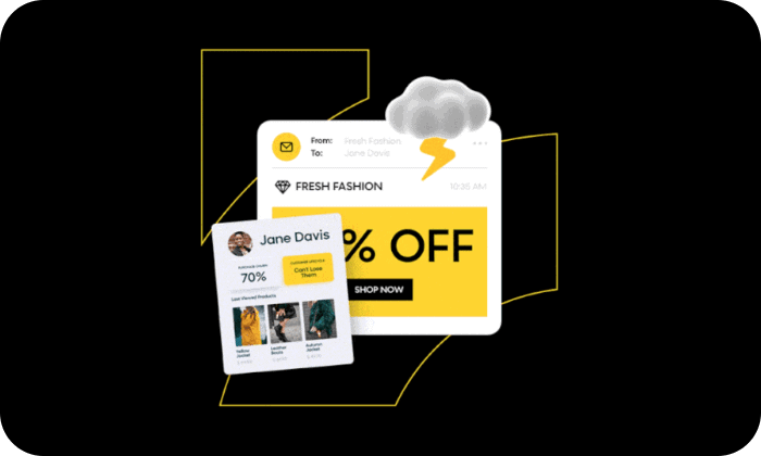 Visual graphic showing email promotional capabilities