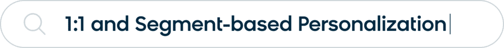 1:1 and segment-based personalization