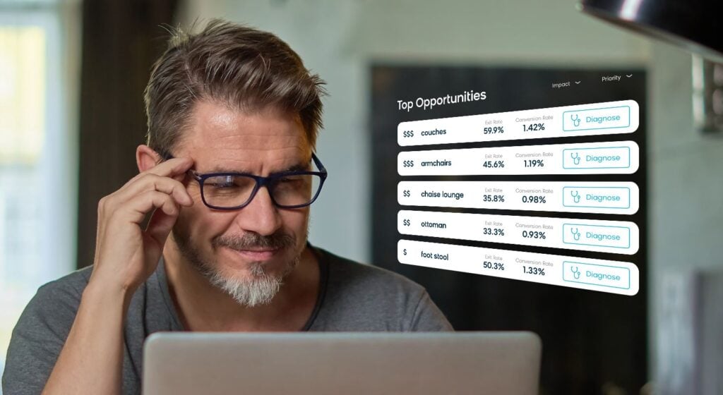 Merchandiser looking at a top opportunities report in Bloomreach