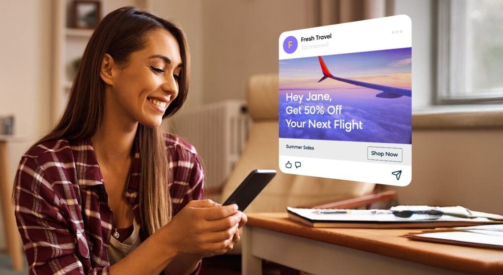 Sending a personalized travel ad to a customer