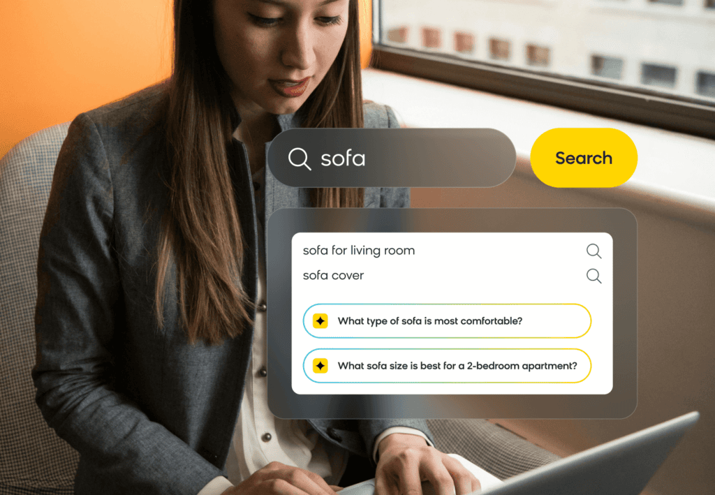 Bloomreach Clarity connecting to a search bar to autogenerate common questions in addition to autosuggestions